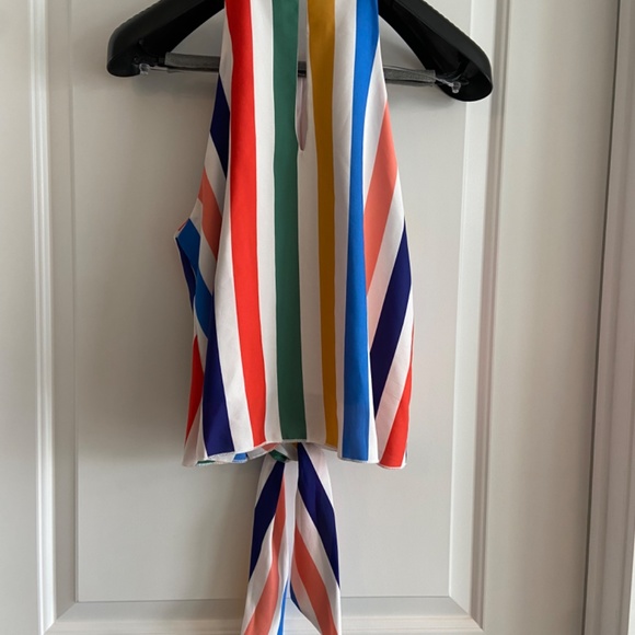 Multi-Coloured Tyche Silk Halter Top - Picture 2 of 5